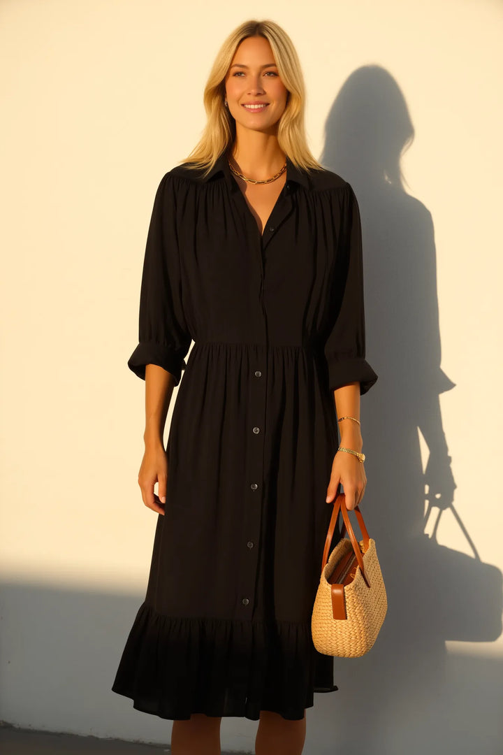 Amber | Women’s Linen Blend Shirt Dress