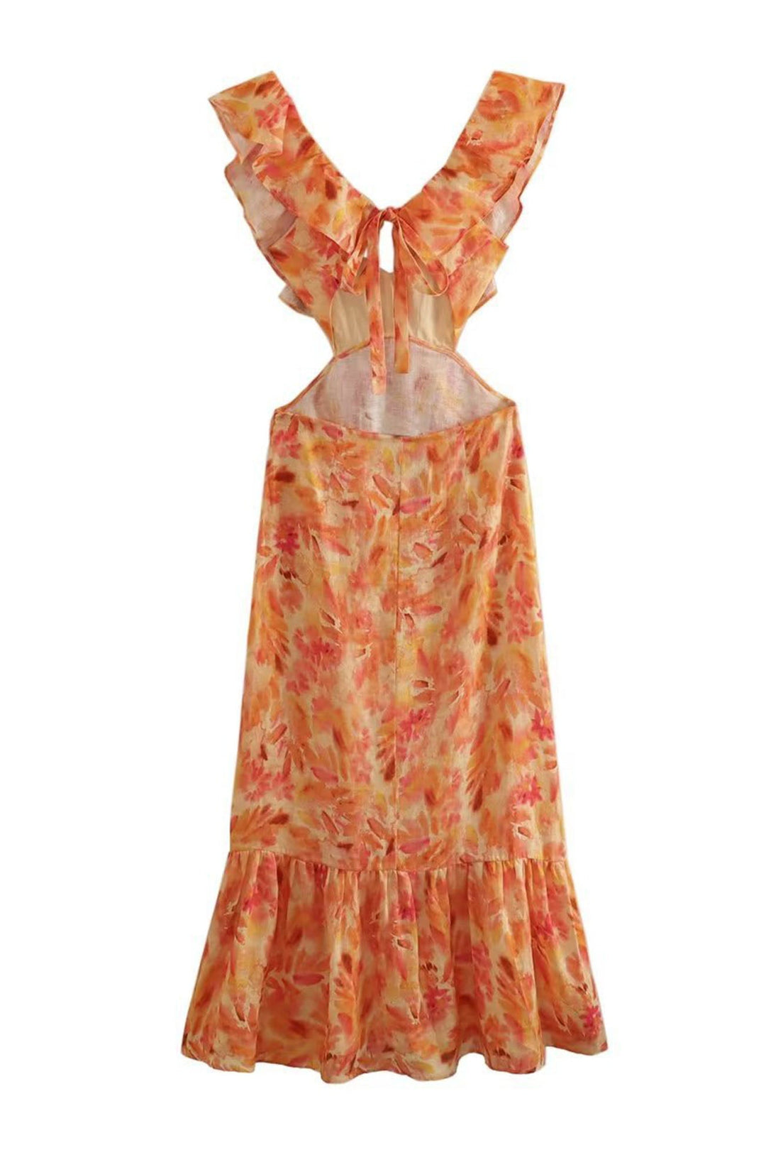 Piper | Women's Floral Ruffle V-Neck Maxi Dress