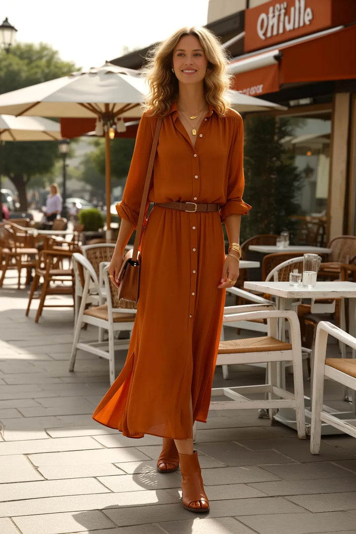 Stella | Women’s Midi Dress with Elegant Belt
